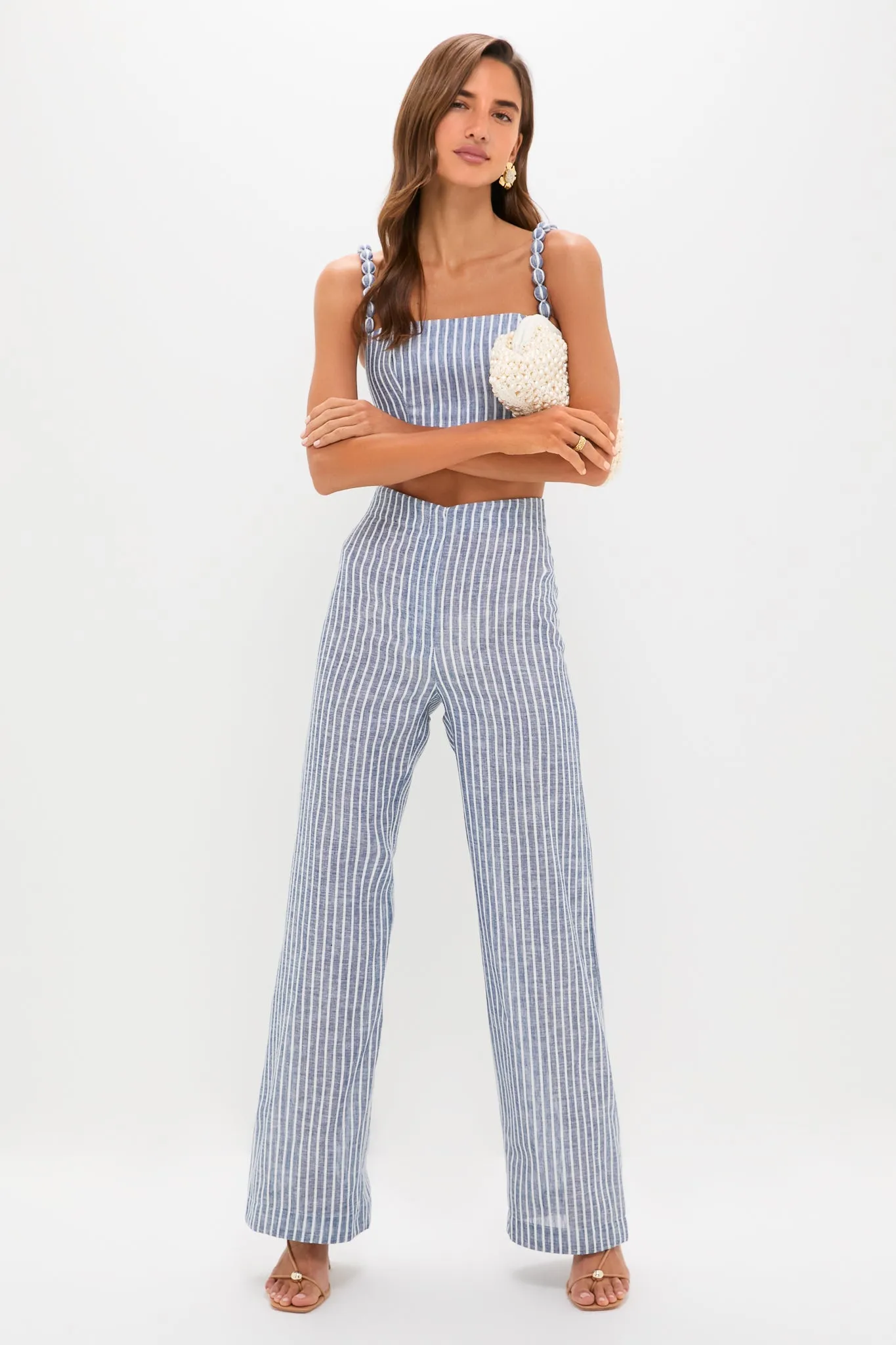 White and Blue Stripes Amor Profundo Pants sold by Tuckernuck product image thumbnail 2