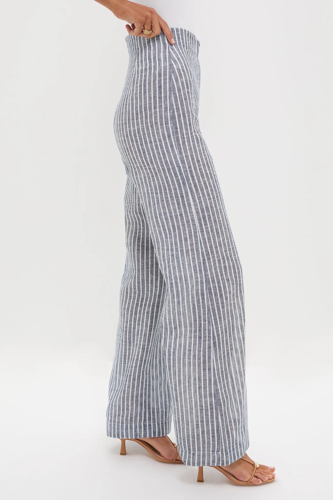 White and Blue Stripes Amor Profundo Pants sold by Tuckernuck product image thumbnail 3