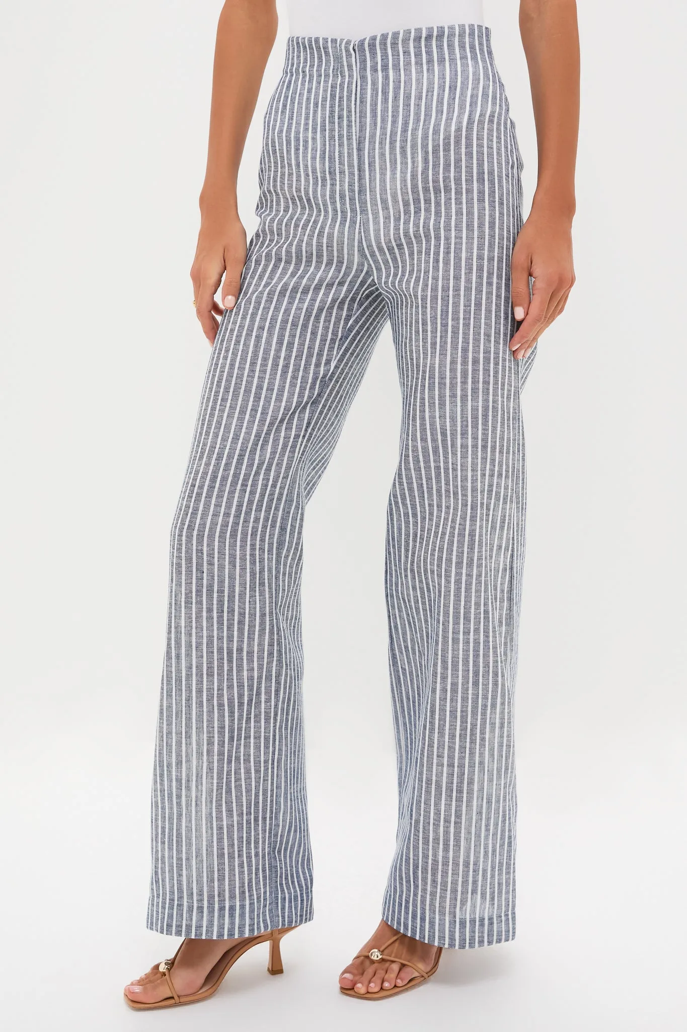 White and Blue Stripes Amor Profundo Pants sold by Tuckernuck
