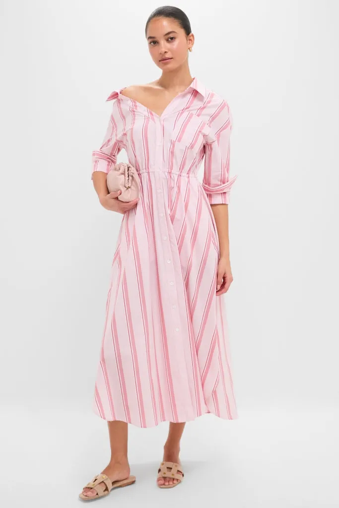 Red Stripe Falling Off the Shoulder Midi Dress sold by Tuckernuck product image thumbnail 2