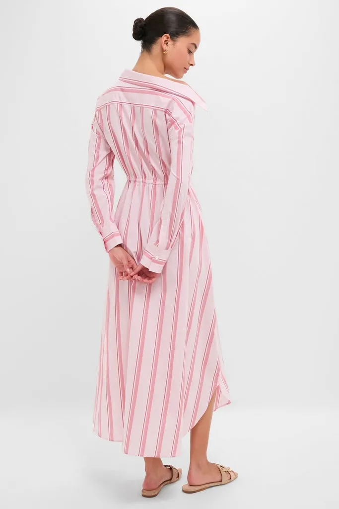 Red Stripe Falling Off the Shoulder Midi Dress sold by Tuckernuck product image thumbnail 4