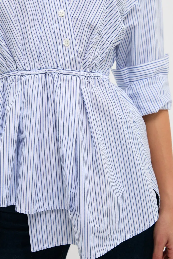 Blue Stripe Falling Off the Shoulder Shirt sold by Tuckernuck product image thumbnail 5