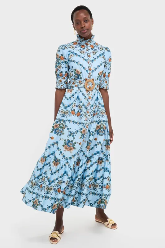 Magical Blossom Blue Marni Cotton Midi Dress made by Tuckernuck