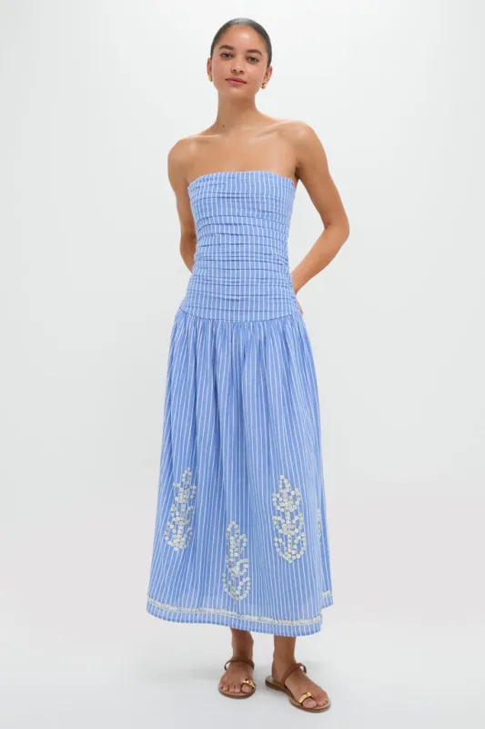 Blue Stripes Malla Midi Dress sold by Tuckernuck