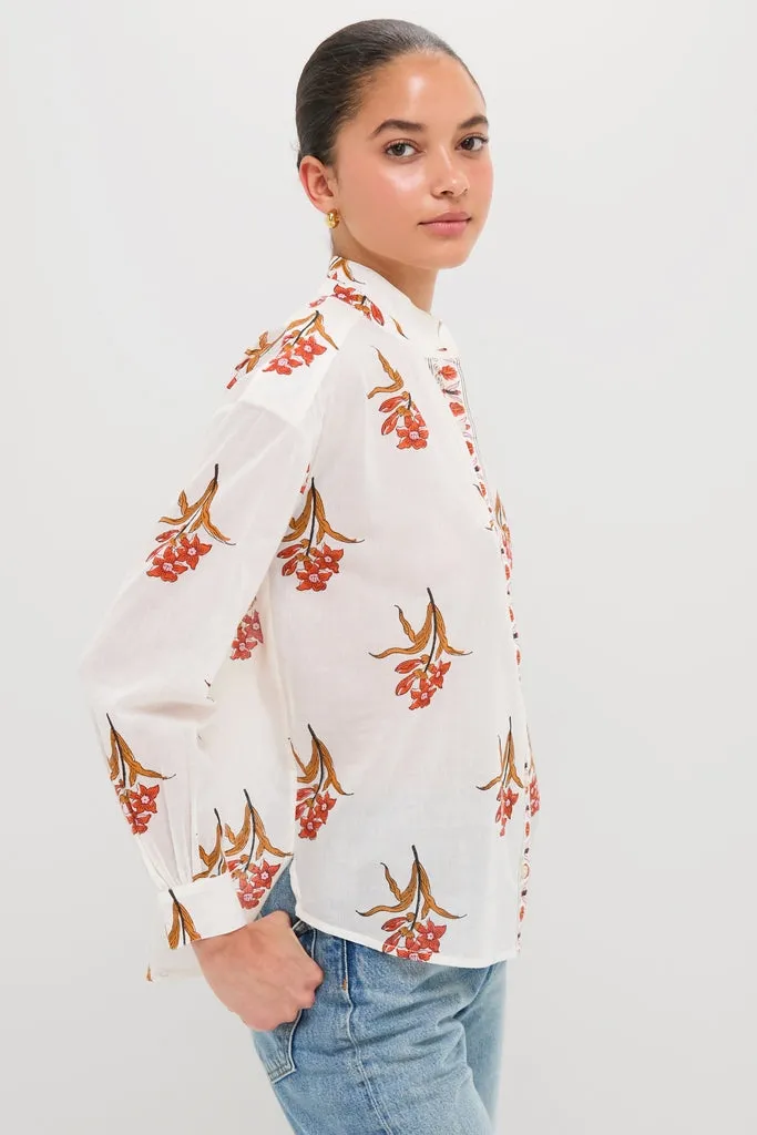 Off-White Kiki Persimmon Flower Shirt sold by Tuckernuck product image thumbnail 3