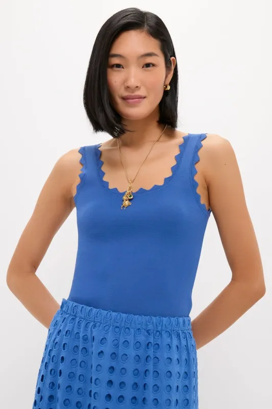 Cobalt Blue Ric Rac Compression Tank made by Tuckernuck