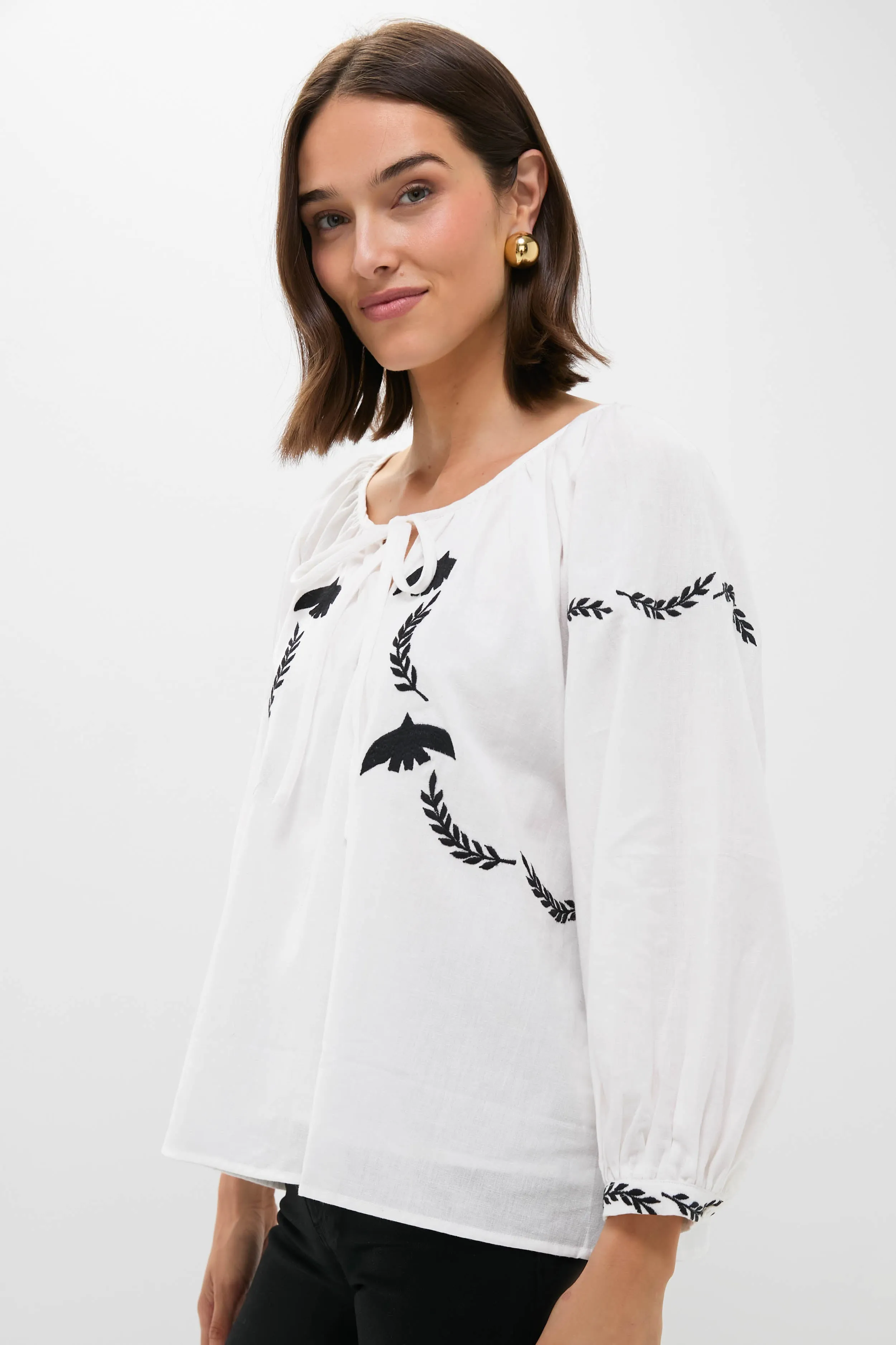 Salt Organic Lucy Dove Embroidery Blouse sold by Tuckernuck product image thumbnail 3