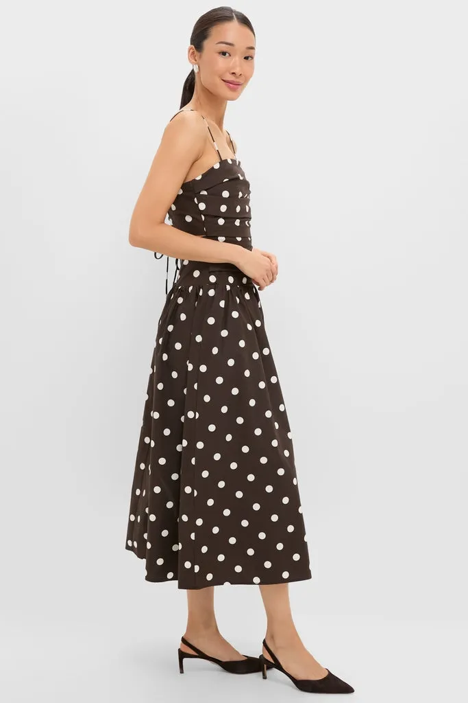 Brown Ivory Polka Dot Lainey Midi Dress sold by Tuckernuck product image thumbnail 3