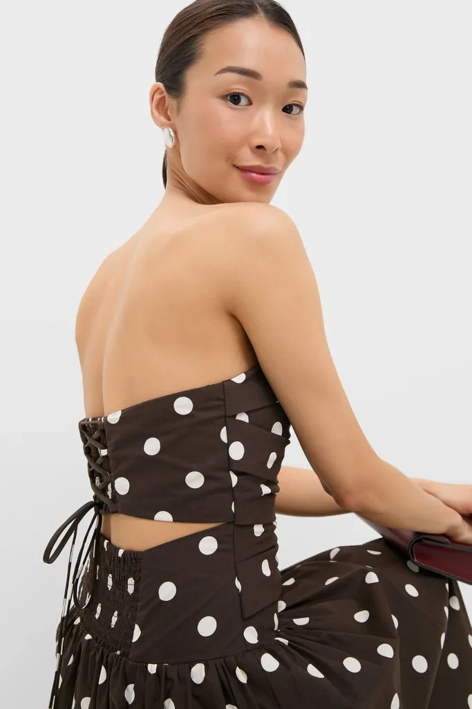 Brown Ivory Polka Dot Lainey Midi Dress sold by Tuckernuck product image thumbnail 5