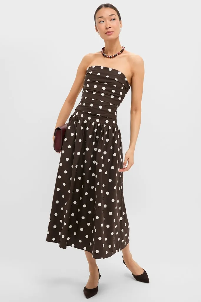 Brown Ivory Polka Dot Lainey Midi Dress sold by Tuckernuck product image thumbnail 2