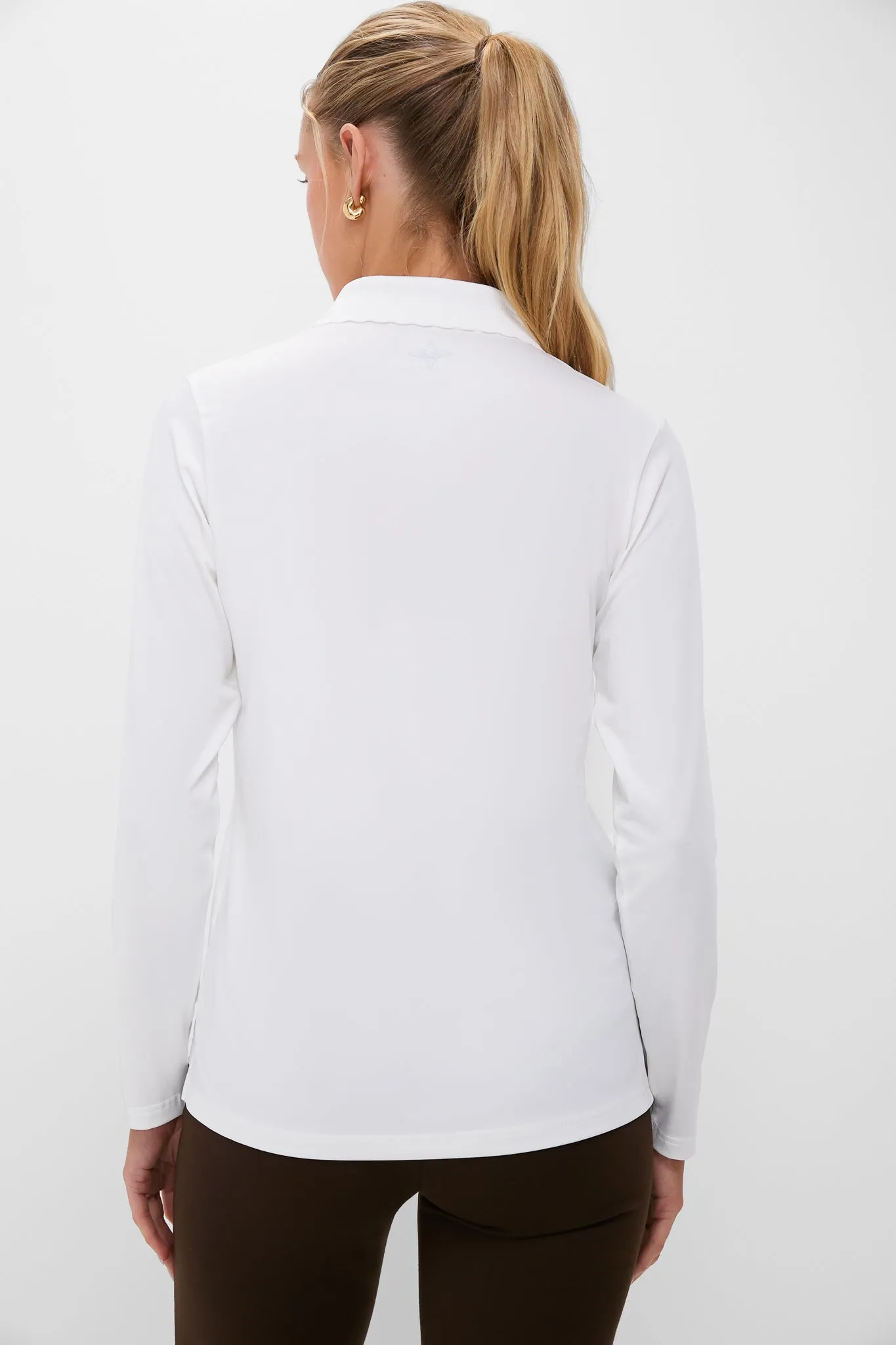 White Long Sleeve Performance Jersey Caroline Polo sold by Tuckernuck product image thumbnail 4