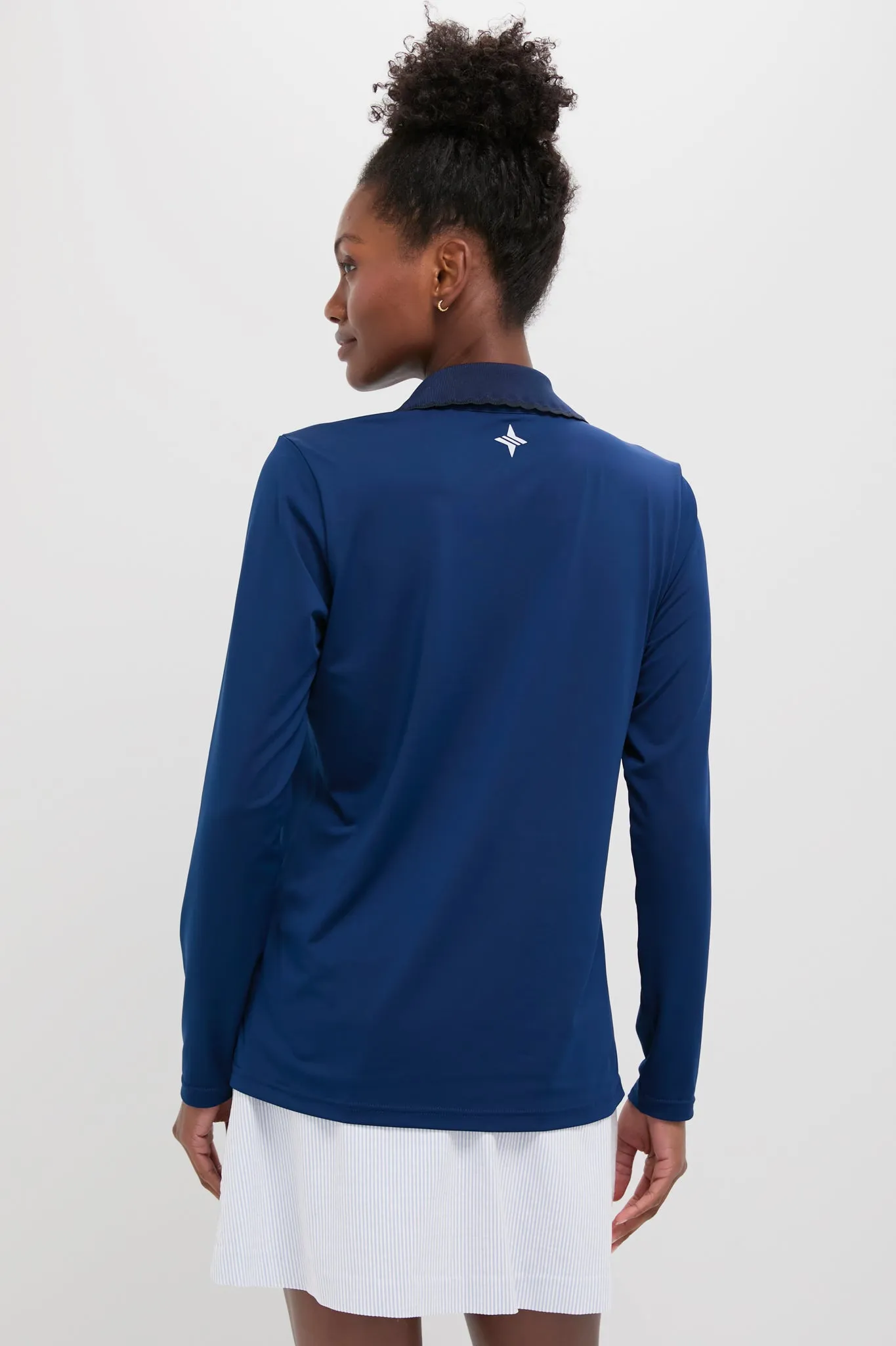 Navy Long Sleeve Performance Jersey Caroline Polo sold by Tuckernuck product image thumbnail 4