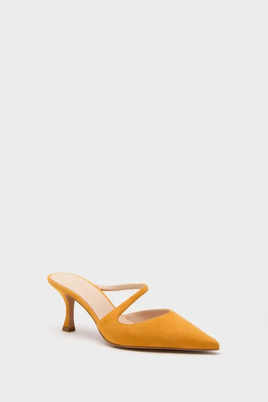 Marigold Suede Mimi Heels made by Tuckernuck
