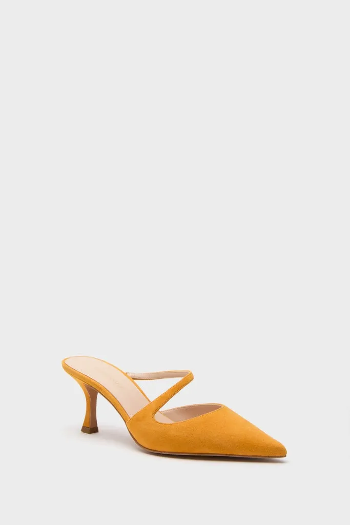 Marigold Suede Mimi Heels sold by Tuckernuck