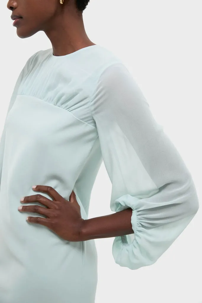 Ice Blue Chiffon Pleated Lorraine Dress sold by Tuckernuck product image thumbnail 5