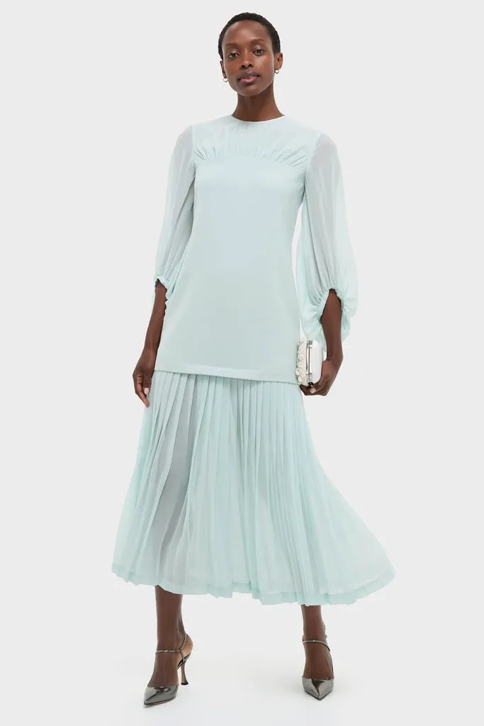 Ice Blue Chiffon Pleated Lorraine Dress sold by Tuckernuck product image thumbnail 2
