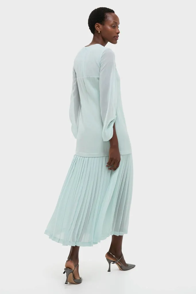 Ice Blue Chiffon Pleated Lorraine Dress sold by Tuckernuck product image thumbnail 4