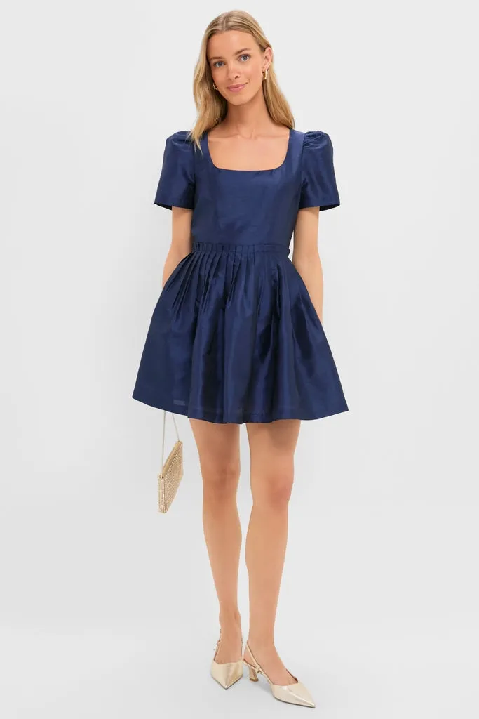 Navy Pleated Lucerne Mini Dress sold by Tuckernuck product image thumbnail 3