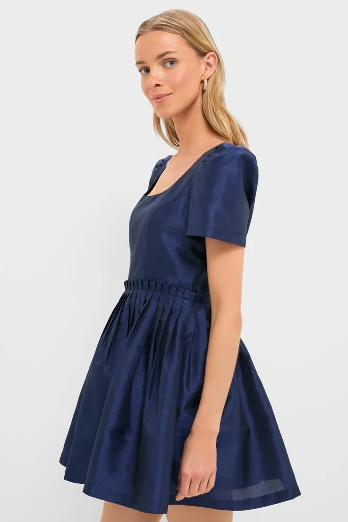 Navy Pleated Lucerne Mini Dress sold by Tuckernuck product image thumbnail 4
