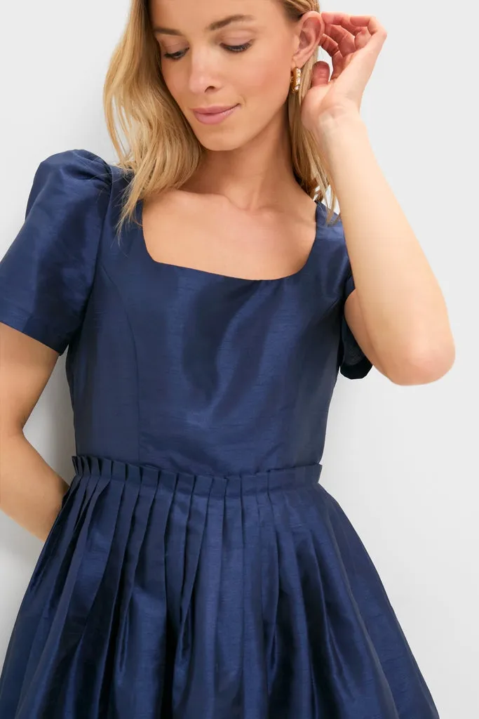 Navy Pleated Lucerne Mini Dress sold by Tuckernuck product image thumbnail 2