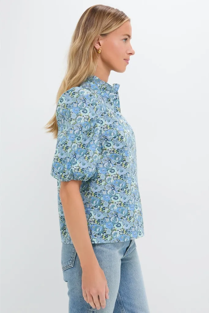 Blue Ditsy Floral Florence Blouse sold by Tuckernuck product image thumbnail 4