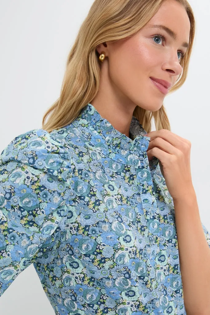 Blue Ditsy Floral Florence Blouse sold by Tuckernuck product image thumbnail 2