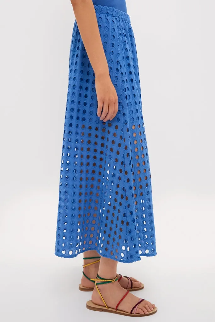 Cobalt Blue Cotton Eyelet Eve Skirt sold by Tuckernuck product image thumbnail 3