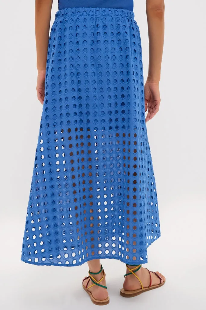 Cobalt Blue Cotton Eyelet Eve Skirt sold by Tuckernuck product image thumbnail 4