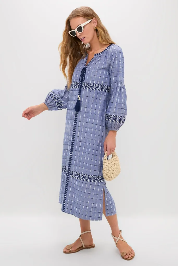 Azure Ikat Embroidered Wynne Dress sold by Tuckernuck product image thumbnail 5