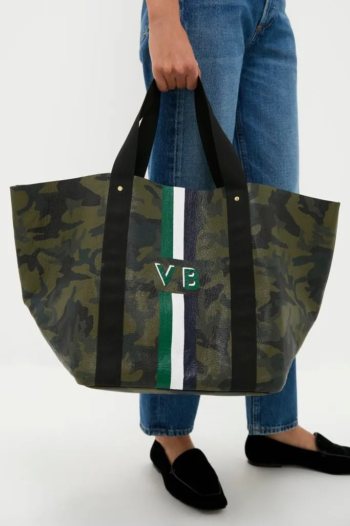 Camoflauge Big Daddy Tote with Green Monogram sold by Tuckernuck product image thumbnail 4
