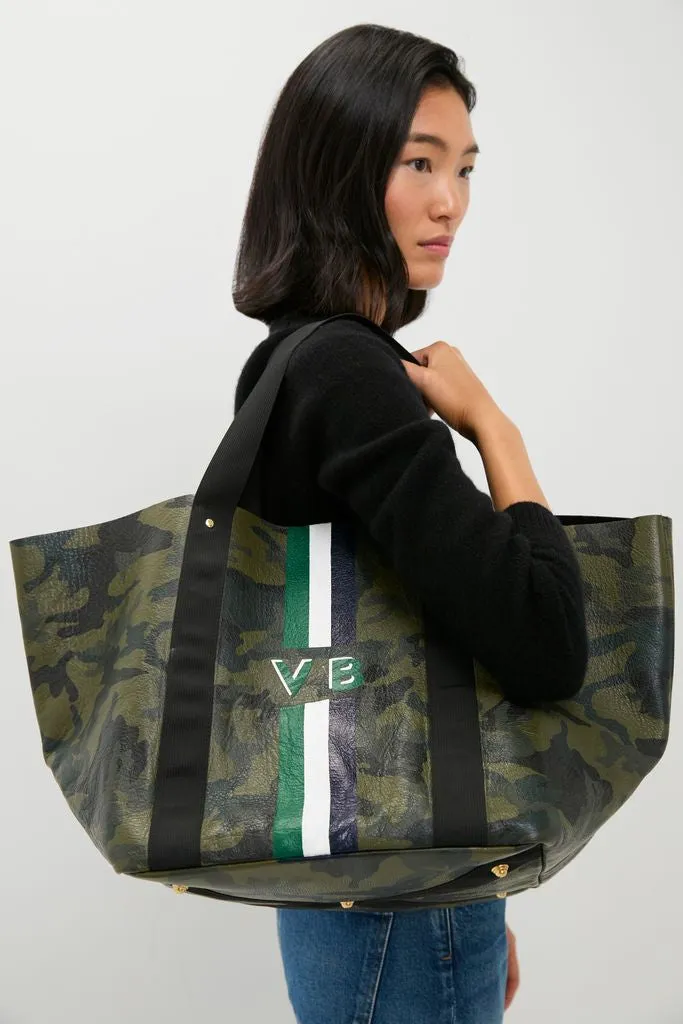 Camoflauge Big Daddy Tote with Green Monogram sold by Tuckernuck product image thumbnail 2
