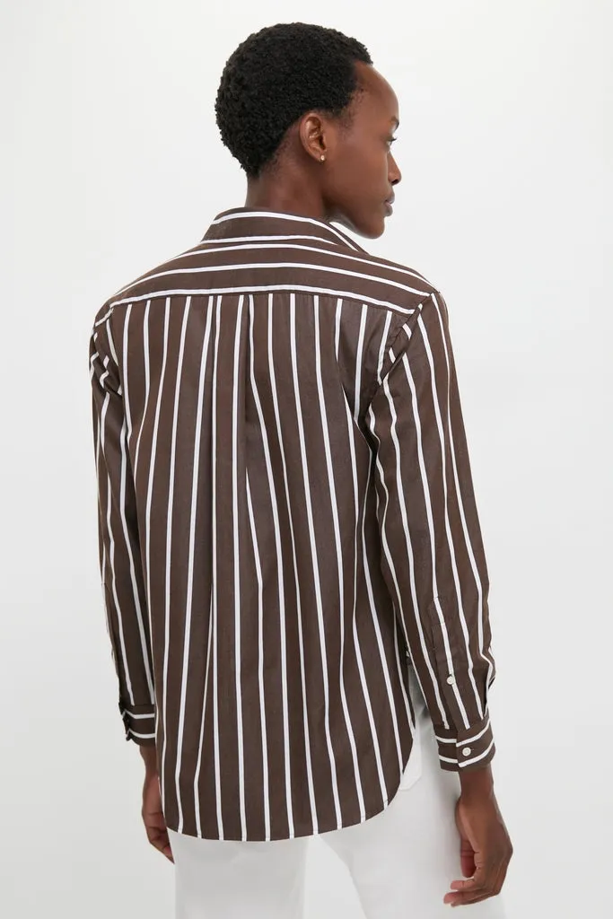 Dark Brown and White Stripe Long Sleeve Button Down sold by Tuckernuck product image thumbnail 4
