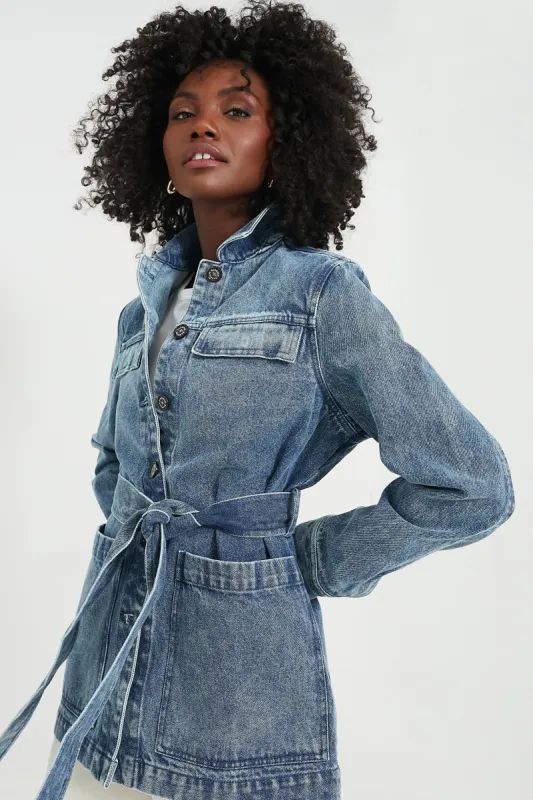 Indigo Chambray Macy Overshirt sold by Tuckernuck
