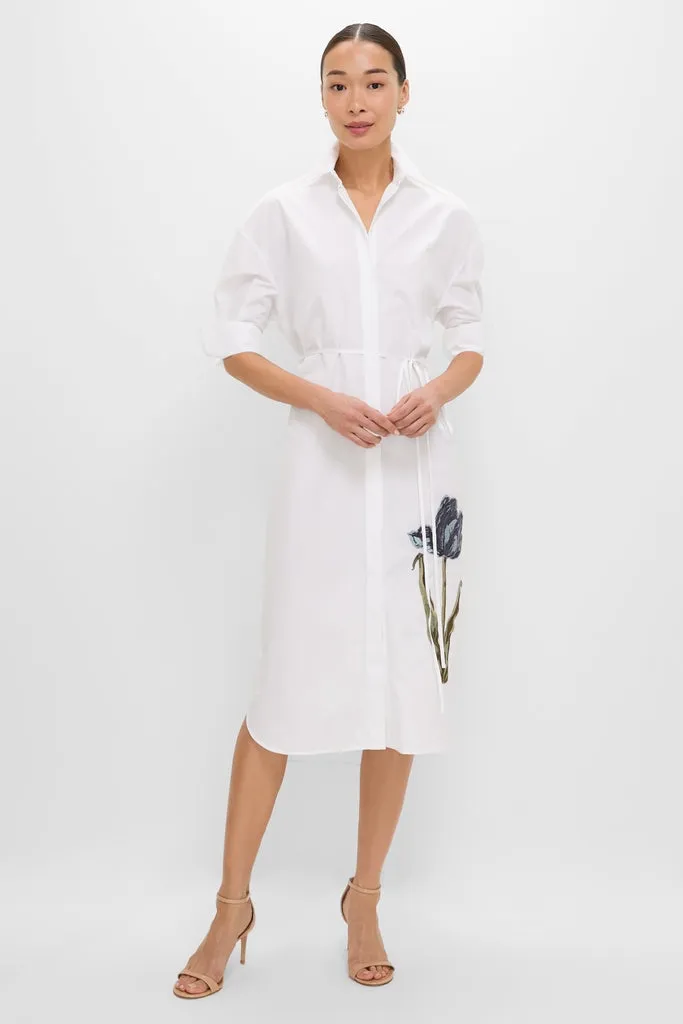 White Long Sleeve Midi Shirt Dress sold by Tuckernuck
