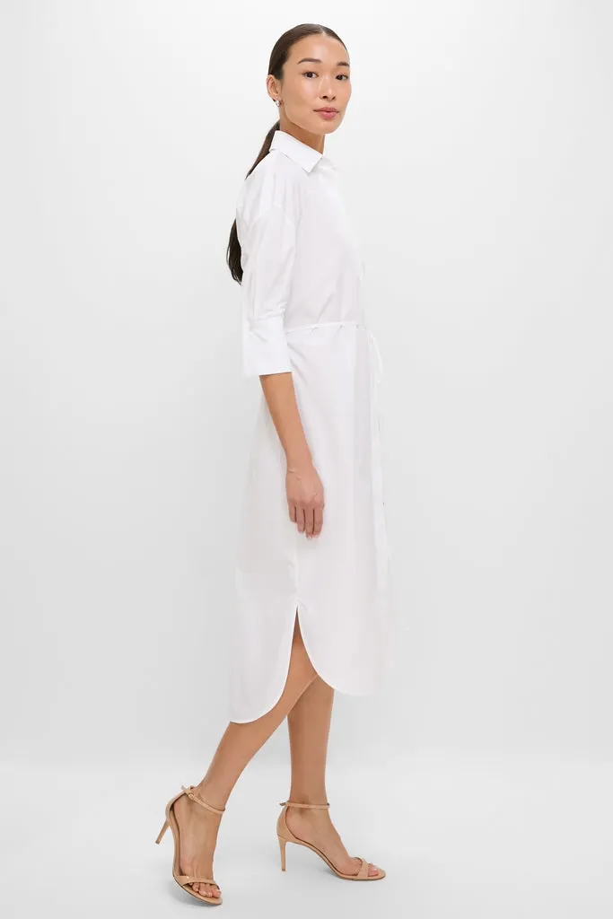 White Long Sleeve Midi Shirt Dress sold by Tuckernuck product image thumbnail 4