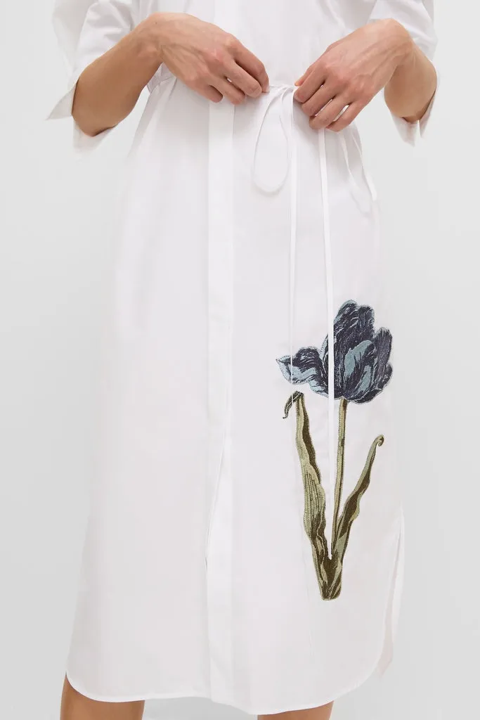 White Long Sleeve Midi Shirt Dress sold by Tuckernuck product image thumbnail 2