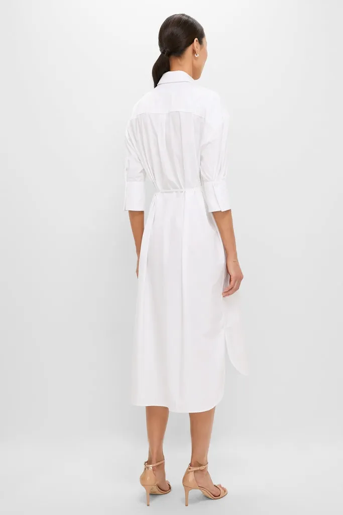 White Long Sleeve Midi Shirt Dress sold by Tuckernuck product image thumbnail 5