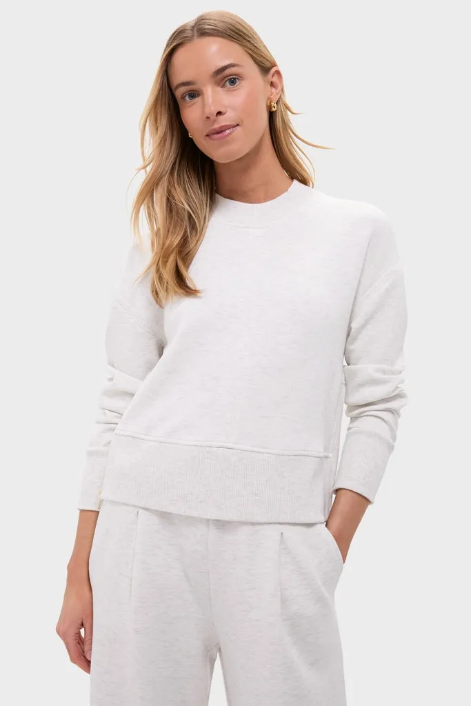 Ivory Marl Philippe Crop Sweatshirt sold by Tuckernuck