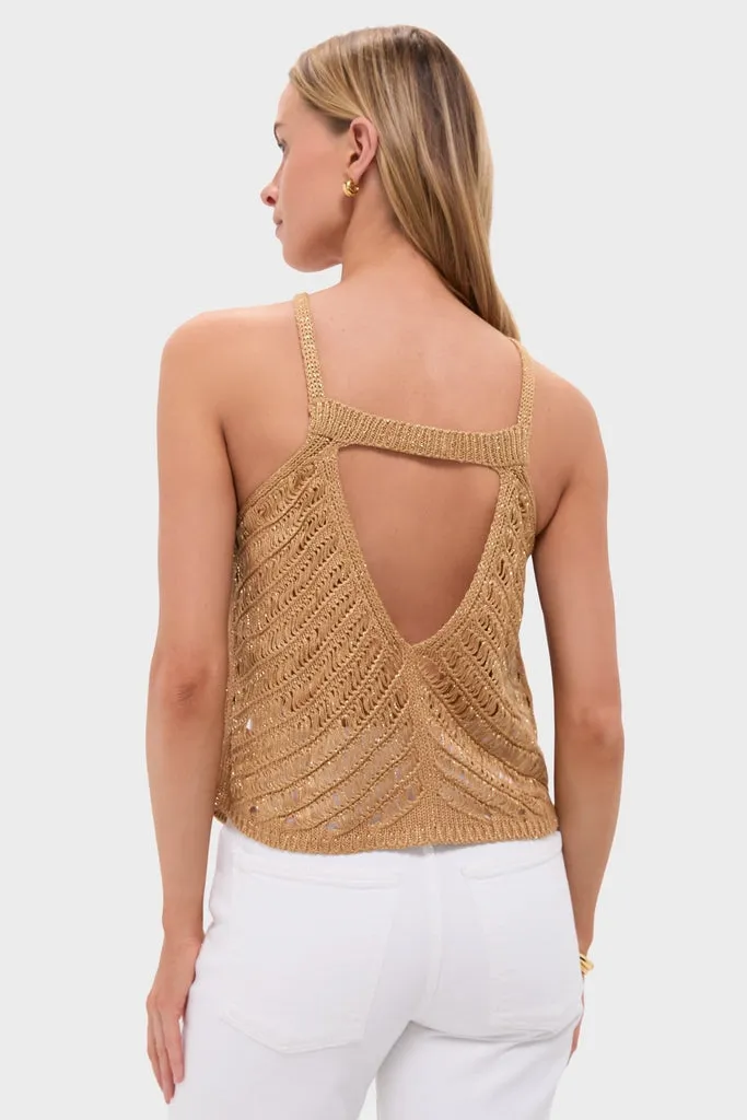 Gold Knit Halter Top sold by Tuckernuck product image thumbnail 4