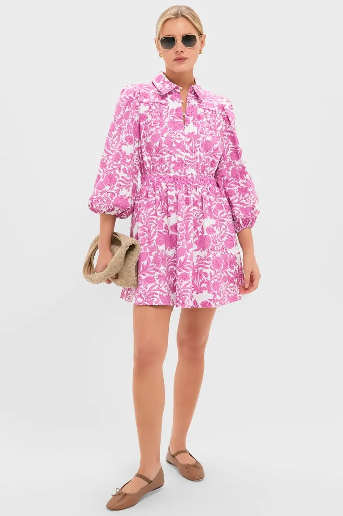 Pink Floral Embroidery Lola Mini Shirt Dress sold by Tuckernuck product image thumbnail 3
