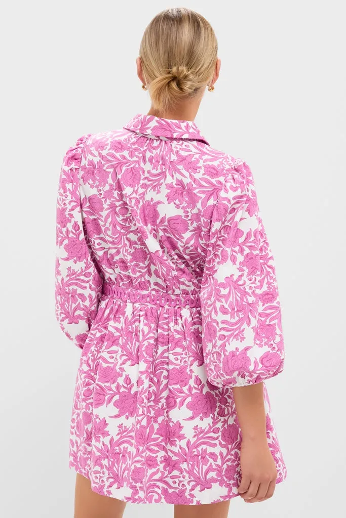 Pink Floral Embroidery Lola Mini Shirt Dress sold by Tuckernuck product image thumbnail 5
