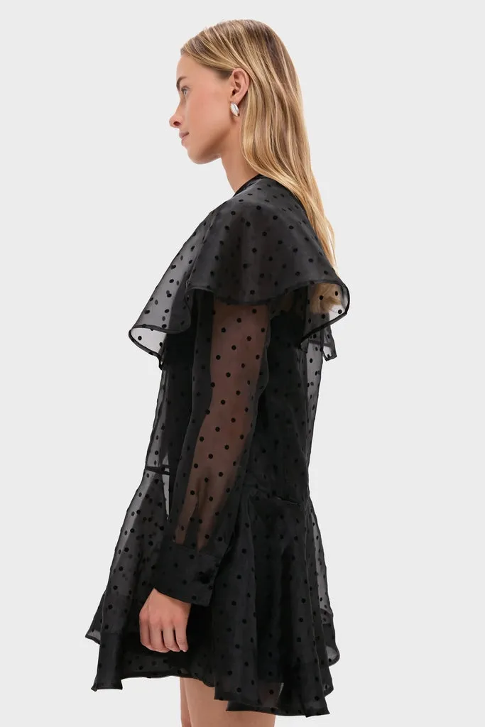 Black Flocked Organza Mini Dress sold by Tuckernuck product image thumbnail 4