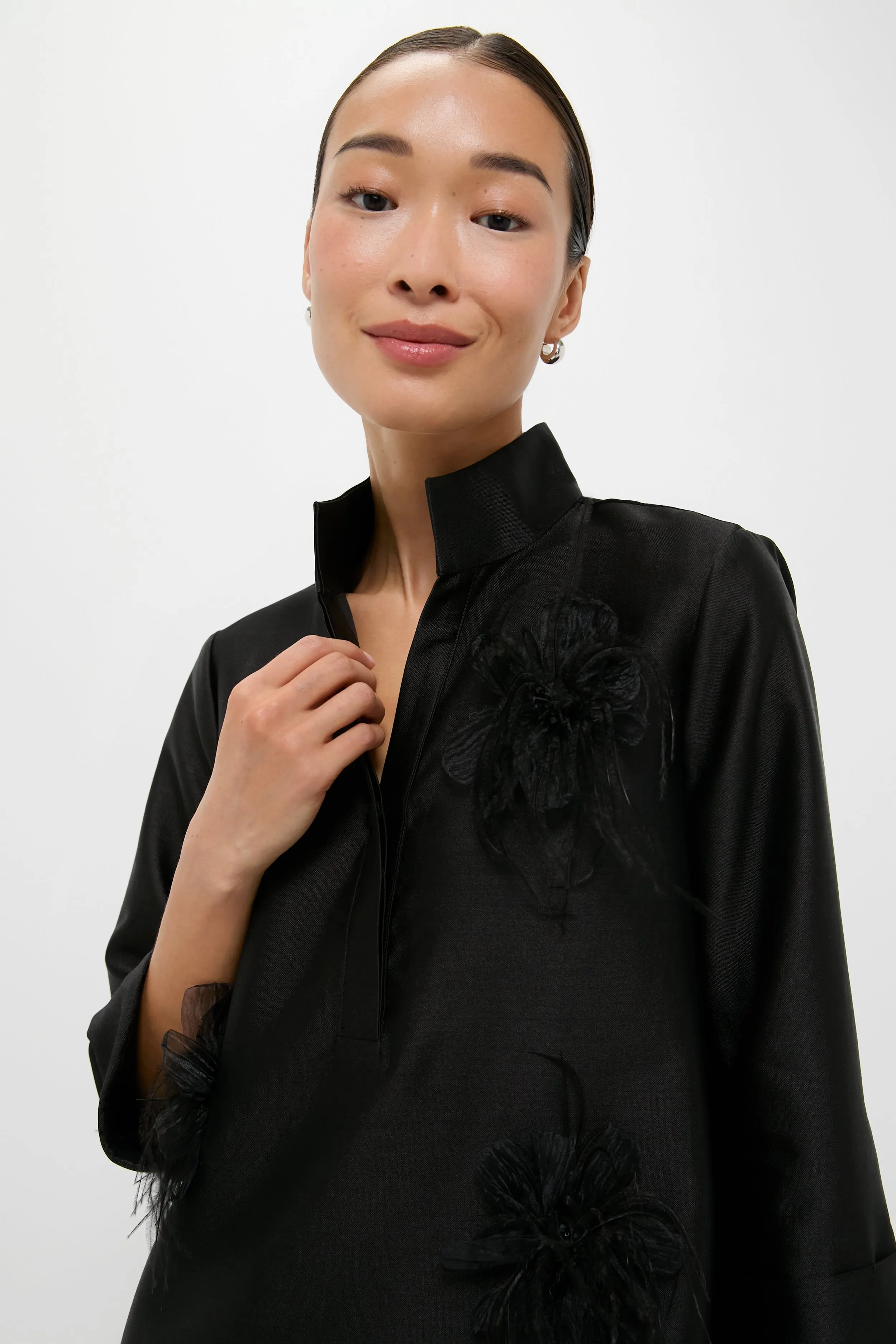 Black Embellished Dupioni Megan Dress sold by Tuckernuck product image thumbnail 3