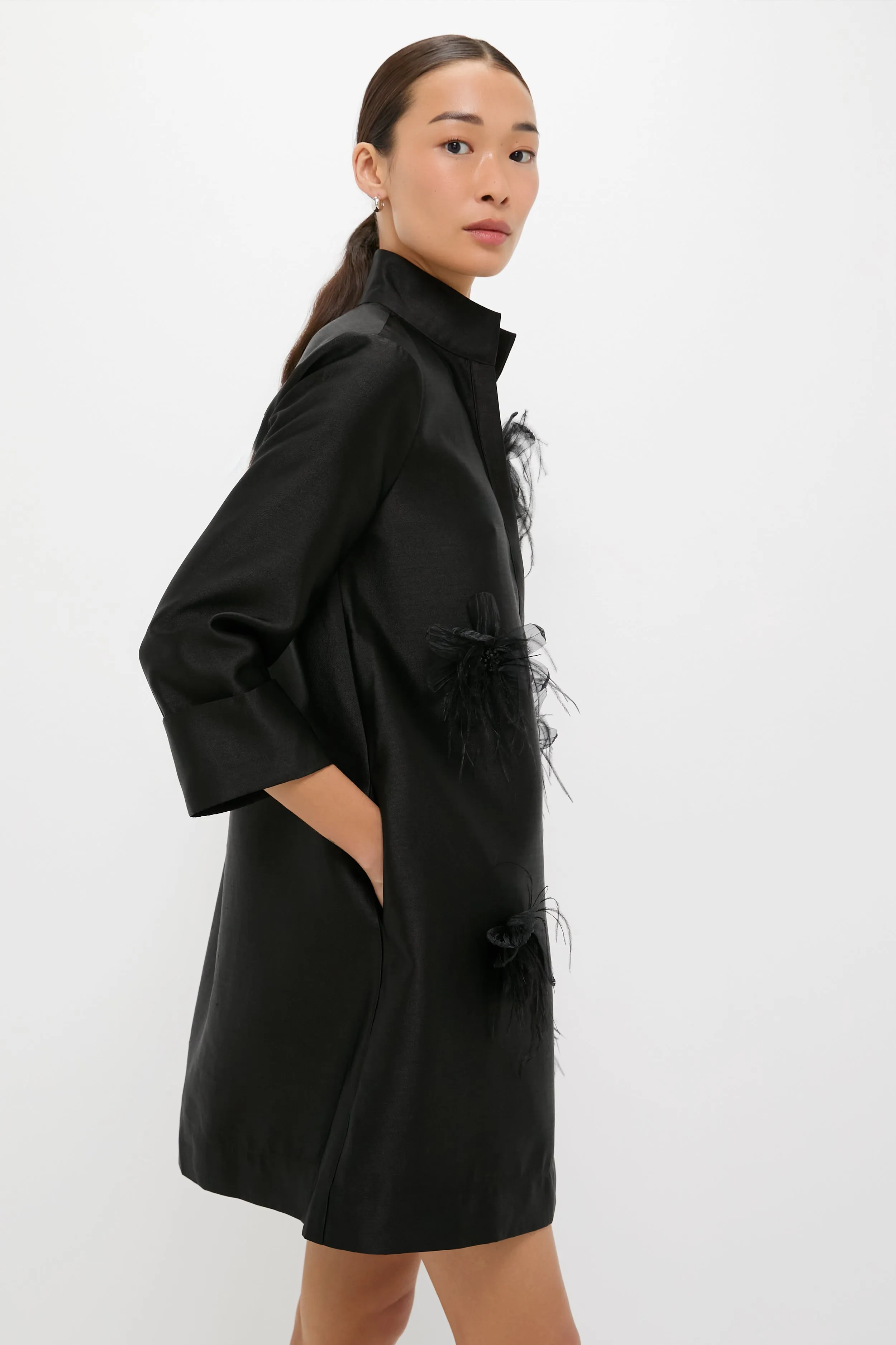 Black Embellished Dupioni Megan Dress sold by Tuckernuck product image thumbnail 5