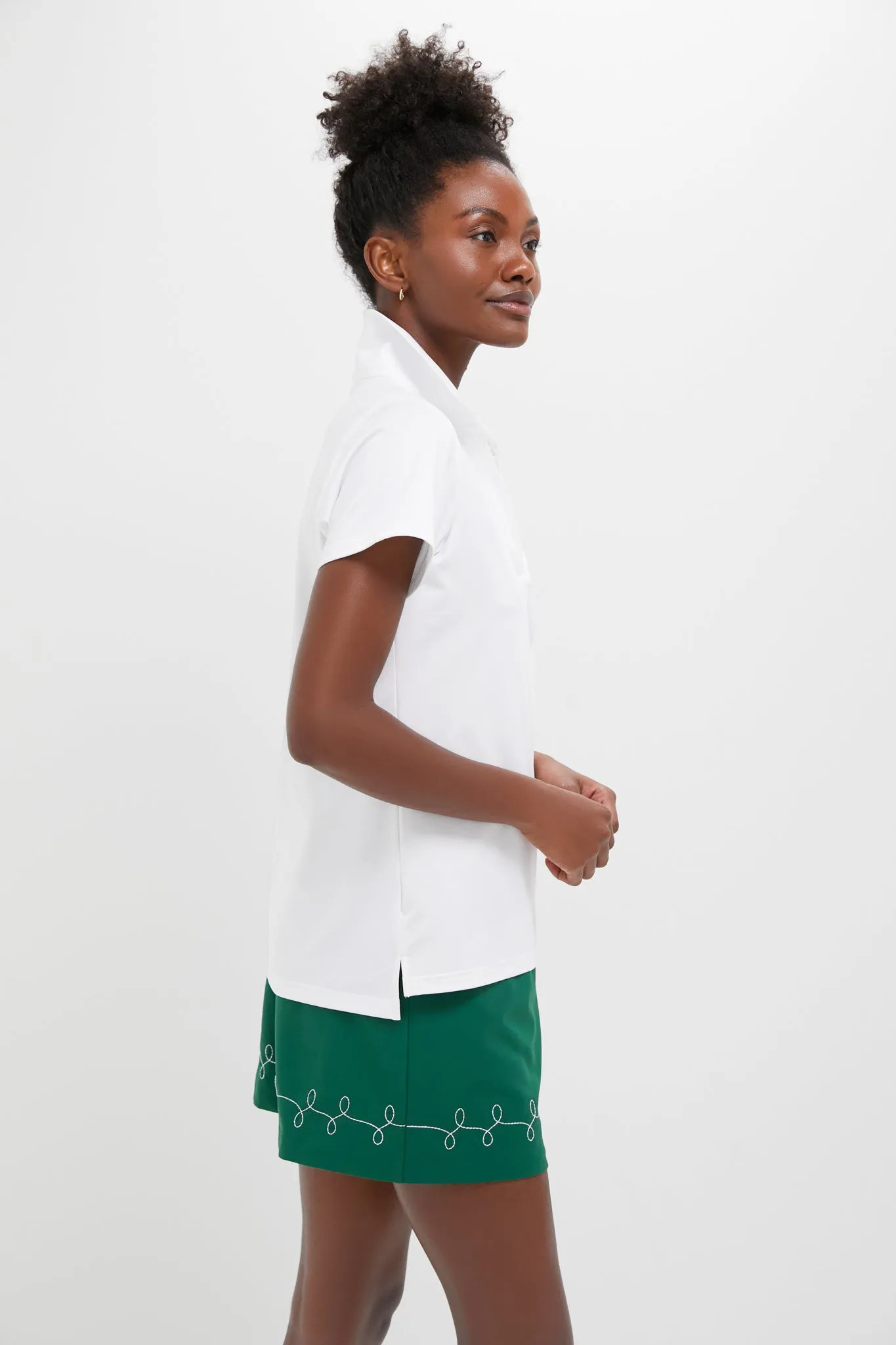 White Short Sleeve Performance Jersey Caroline Polo sold by Tuckernuck product image thumbnail 3