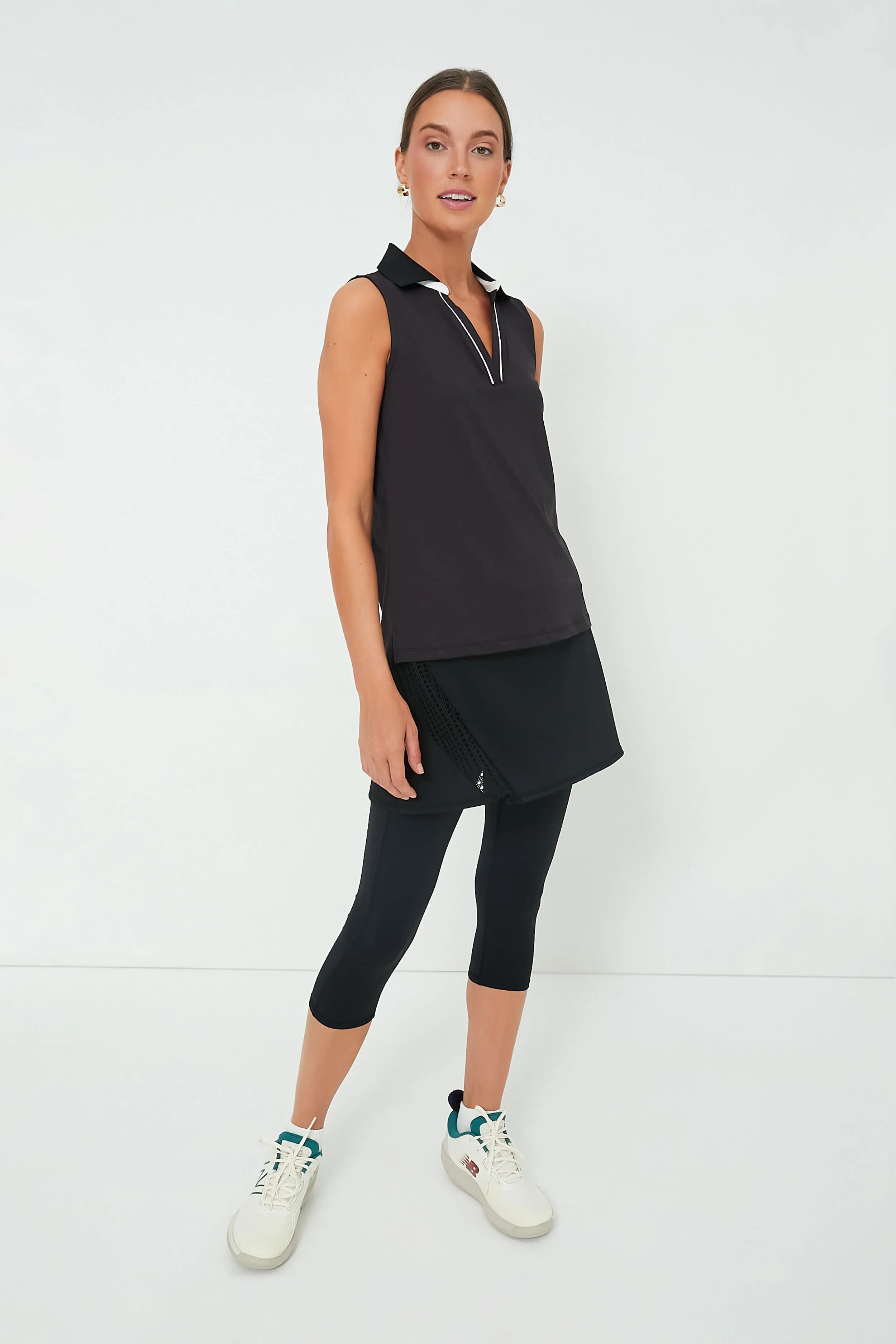 Black Sleeveless Performance Jersey Caroline Polo sold by Tuckernuck product image thumbnail 2
