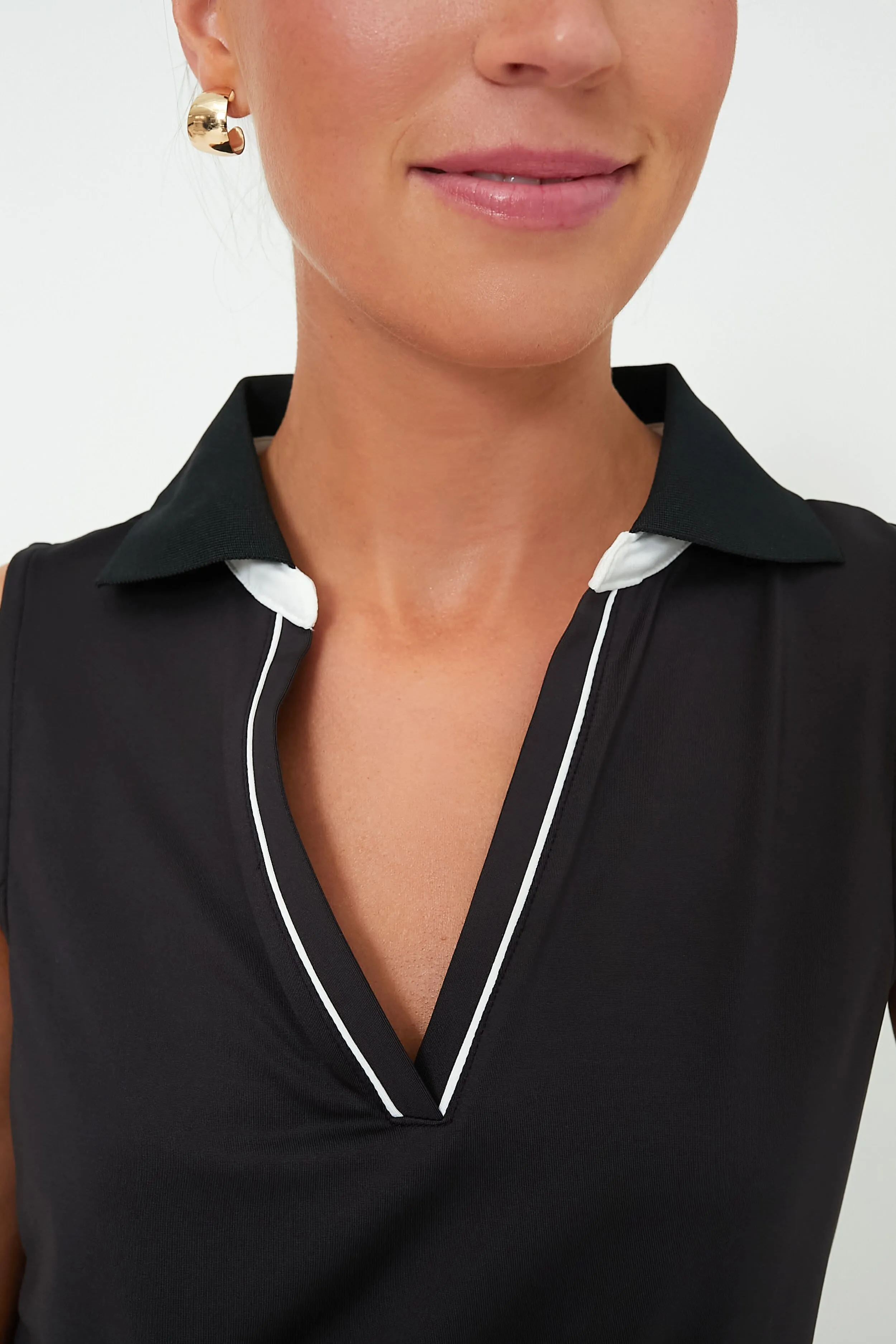 Black Sleeveless Performance Jersey Caroline Polo sold by Tuckernuck product image thumbnail 5