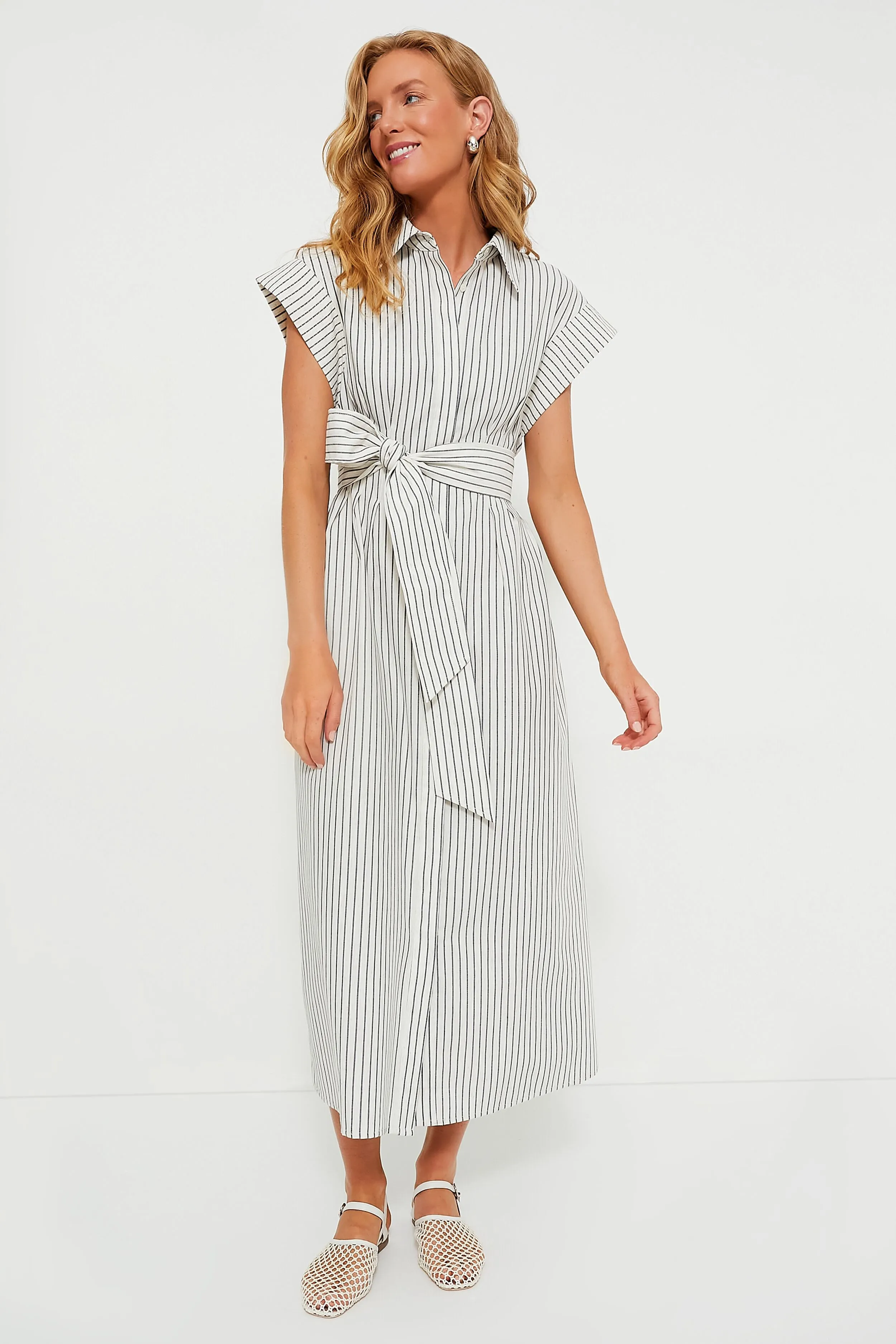 Linen Stripe Callie Dress sold by Tuckernuck