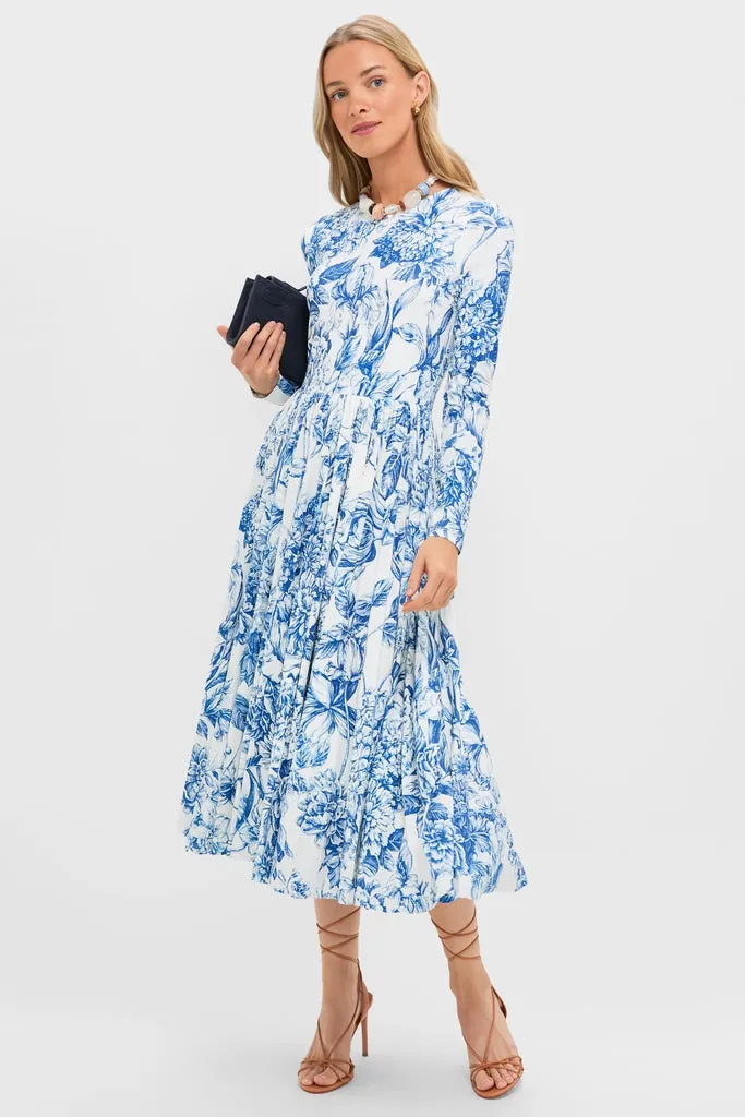Blue Floral Jersey Pemberton Midi Dress sold by Tuckernuck product image thumbnail 3