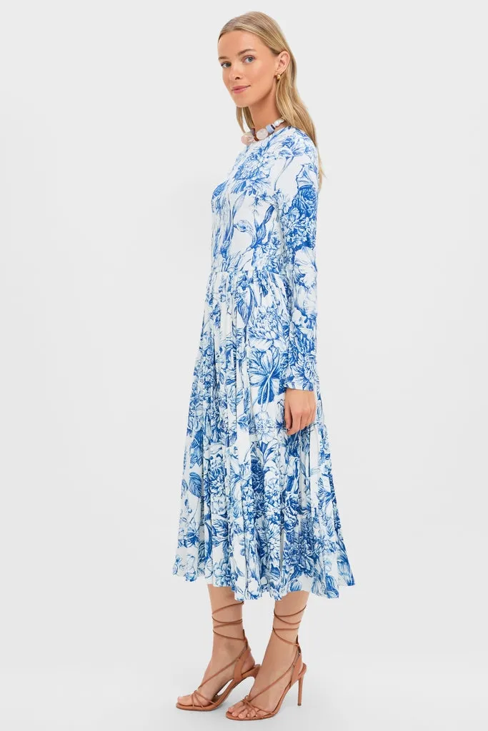 Blue Floral Jersey Pemberton Midi Dress sold by Tuckernuck product image thumbnail 4